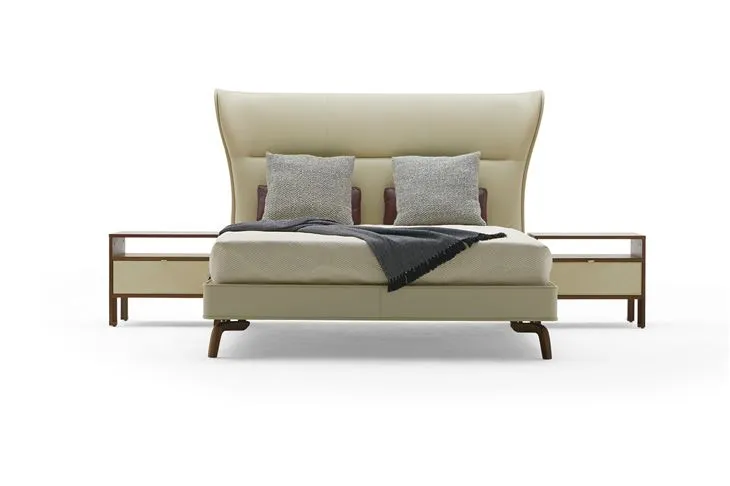 Villa Bedroom King Bed Base Headboard Nightstand And Bed End Bench